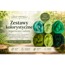 Wełna czesankowa STANDARD ZESTAW ZIELONA HARMONIA (6x25 g)